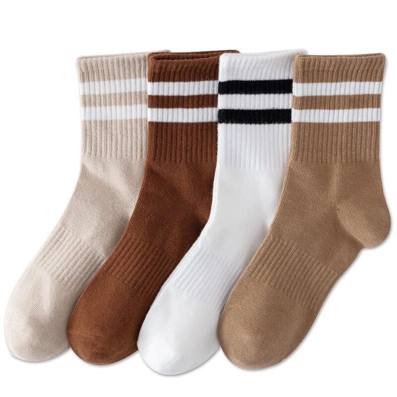 Women's Striped Cotton Ankle Socks, Comfortable Casual Socks, Casual Boot Socks, Warm Winter Elastic Comfortable Knit Work Socks Women's Striped Cotton Ankle Socks, Comfortable Casual Socks, Casual Boot Socks, Warm Winter Elastic Comfortable Knit Work Socks