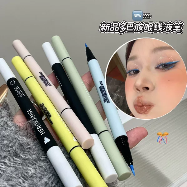 Herorange Light Spring Color Eyeliner Pen Double-Ended Natural Slim Non-Smudgeable Color Eyeliner Pen