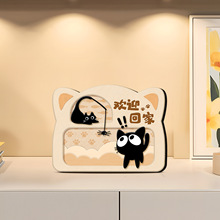 欢迎回家书法相框摆台入户玄关氛围感摆件客厅电视柜高级感装饰画