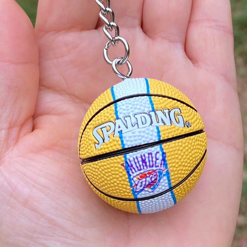 Ключница-баскетбол, мини-подвеска PVC 3,5 см, дизайны команды и игрока