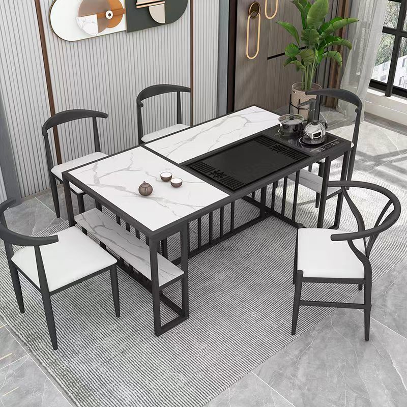 Mesa y silla de té de tabla de roca nueva oficina de té de kung fu chino balcón doméstico mesa de té set de té