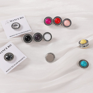 Retro silver spherical magnetic buckle clothing styling buckle anti-light magnetic buckle scarf clip shawl clip strong magnetic buckle
