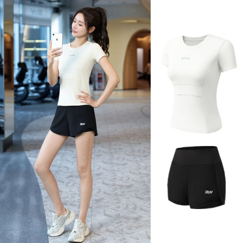 Trajes de yoga para mujeres de verano ropa deportiva suelta rápida ropa seca para correr trajes de mujeres de la mañana comercio al por mayor