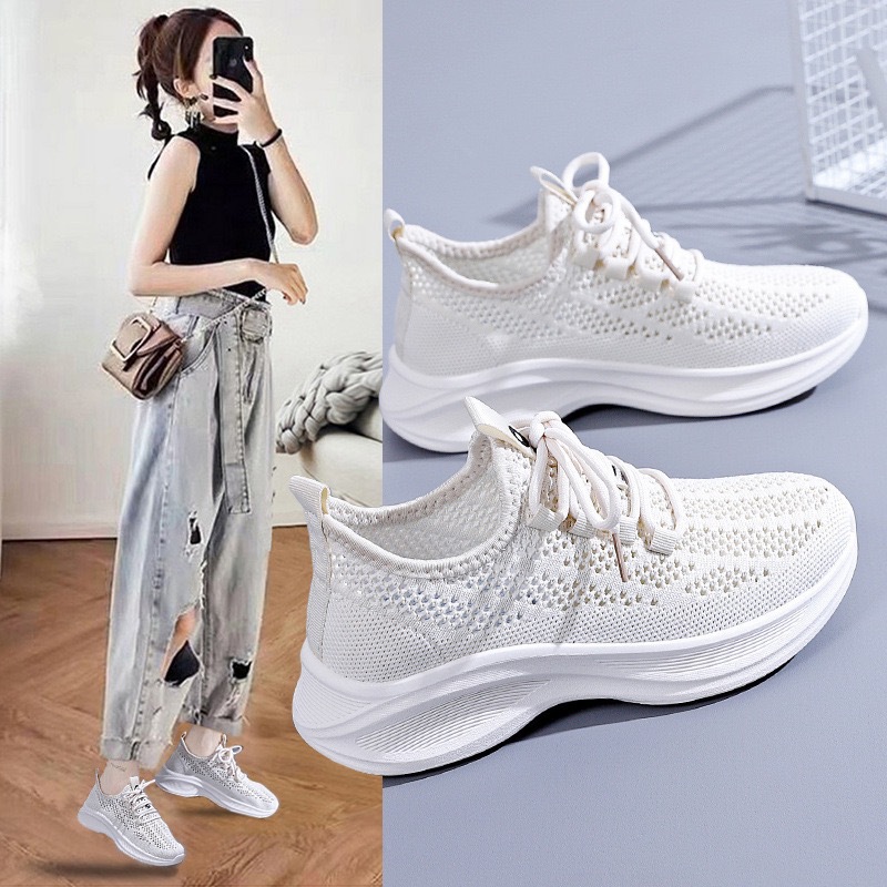 2025 New Summer Sports Shoes, Mom Shoes, Hollow, Breathable, Comfortable, Lightweight Hiking Shoes, Mesh Shoes, Versatile
