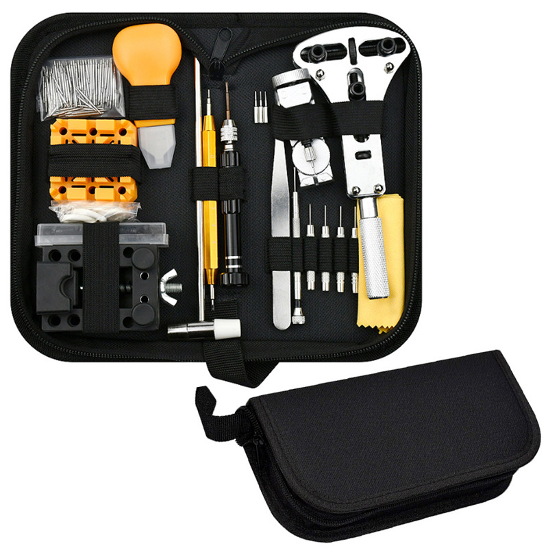 Kit de herramientas de reparación de reloj 155 piezas de conjunto de desmontaje de la batería de la herramienta de reparación de reloj