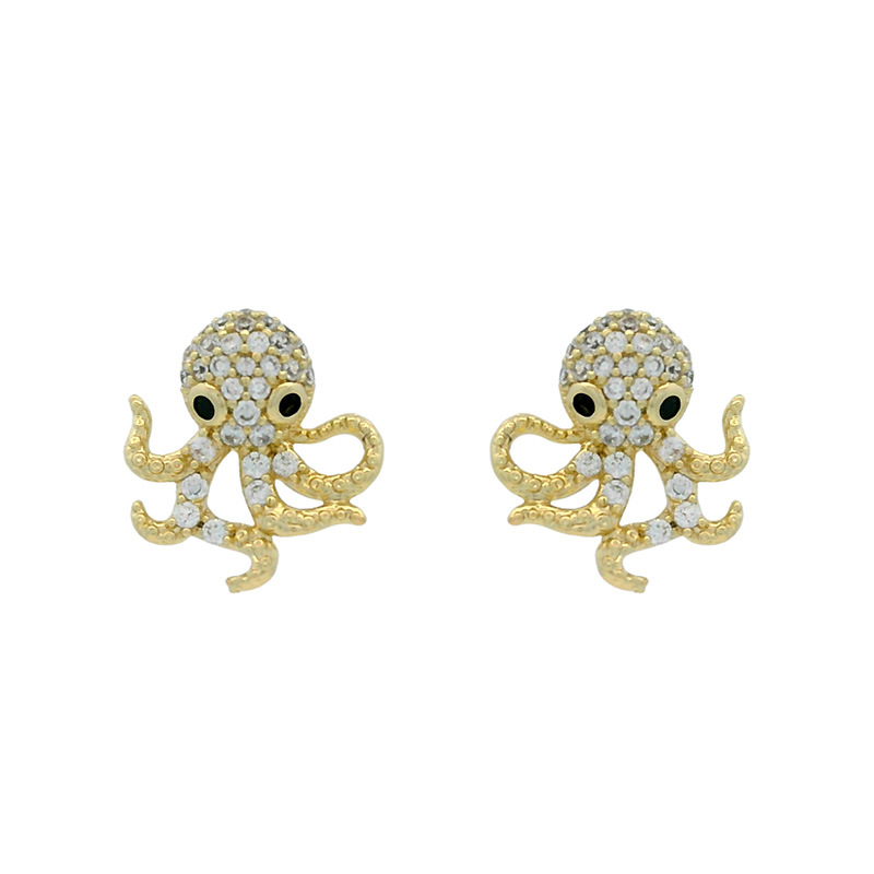 Nuevos y elegantes pendientes de pulpo con circonitas de Xuping, estilo festivo, versátiles y exquisitos, accesorios para las orejas al por mayor.