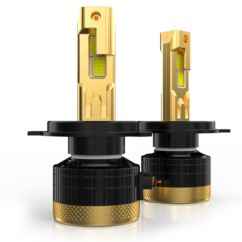 Nuevo brillante 240W LED faro de automóvil faro oro H4   Ventilador silencioso de alta velocidad disipación