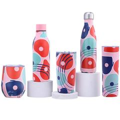 Cross-border New Coke Bottle Double-layer 304 Stainless Steel Outdoor Sports Water Bottle Paint Dyeing and Printing Red Wine Bottle Insulated Water Cup