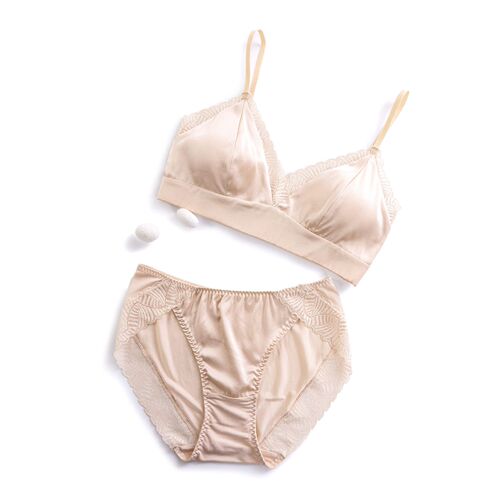 Lady's Silk Underwear Set with Mulberry Silk French Lace Splicing, Thin New Style Underwear Set