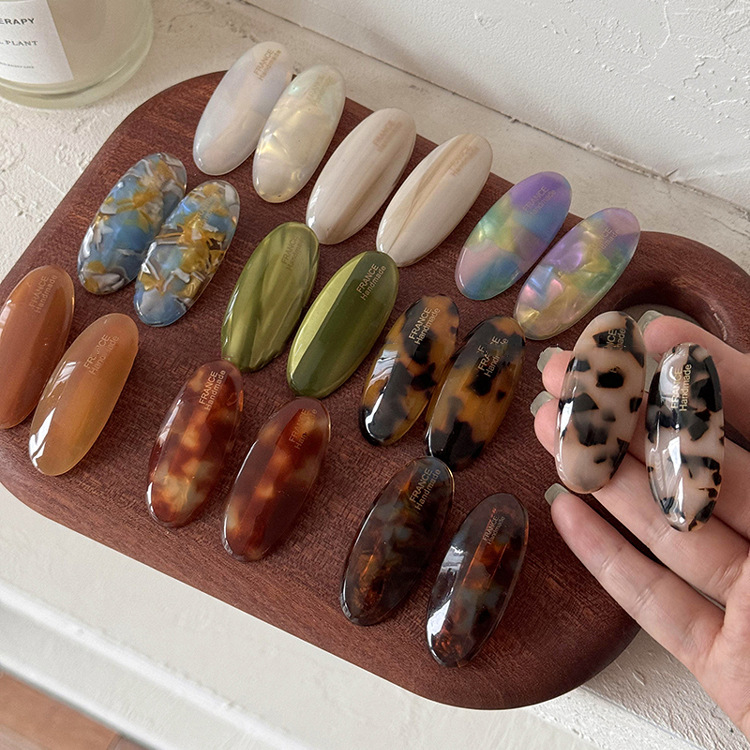 醋酸椭圆发夹女2025新款高端侧边夹刘海碎发夹鸭嘴夹子头饰新款