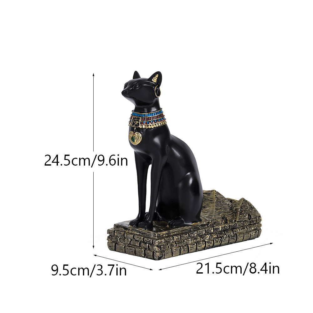 El mejor dios del gato egipcio Anubis, soporte de mango de vino, soporte de teléfono móvil, esfinge, adornos de resina