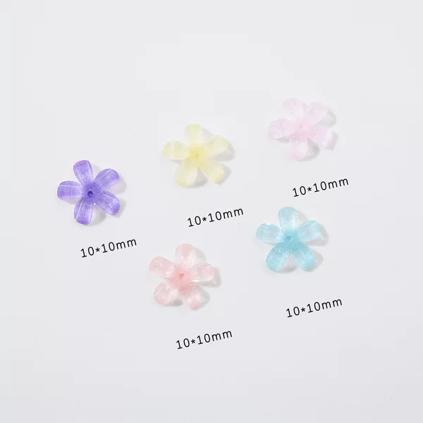 Ice through five petal flower nail art jewelry small fresh summer three-dimensional cute small flower resin nail art accessories diy material