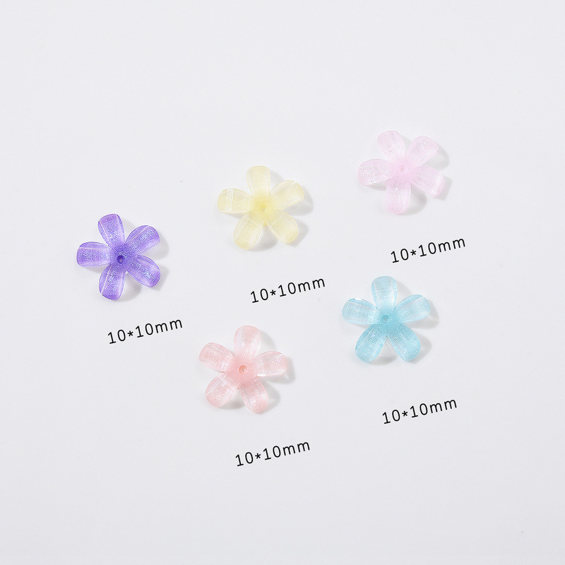 Ice through five petal flower nail art jewelry small fresh summer three-dimensional cute small flower resin nail art accessories diy material