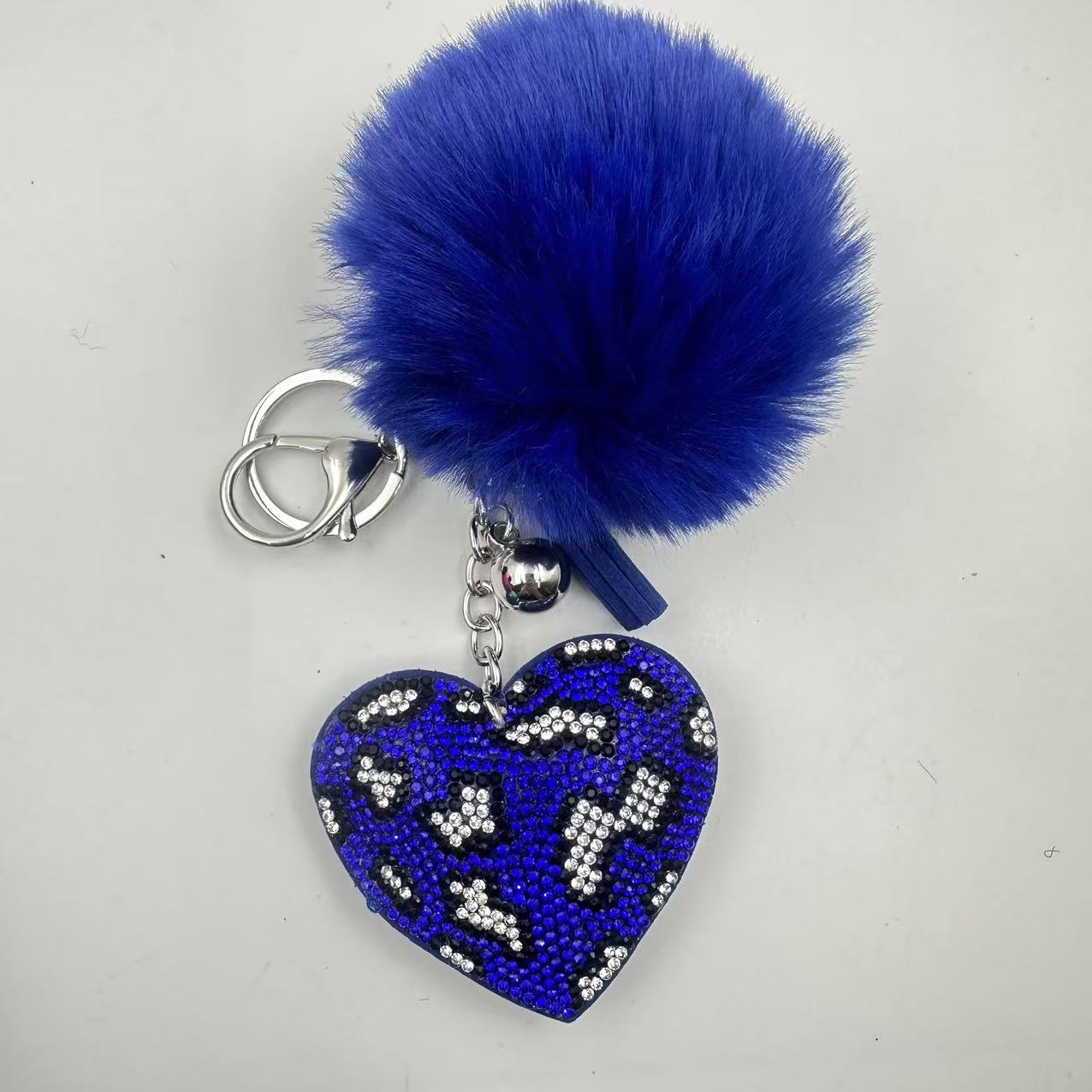 55g Weight Rhinestones Inlay Material Keychain Classification 1 Piece Quantity Daily Occasion Plush Material Heart Shape Pattern Unisex Gender Sweet, Korean Style Style Sweet Korean Style Heart Shape Plush Rhinestones Unisex Keychain 10