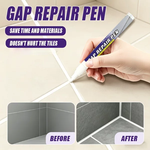 In-stock white tile grout pen for kitchen and bathroom wall tile repair, waterproof and moisture-proof, for repairing blackened floor tiles, easy grout repair