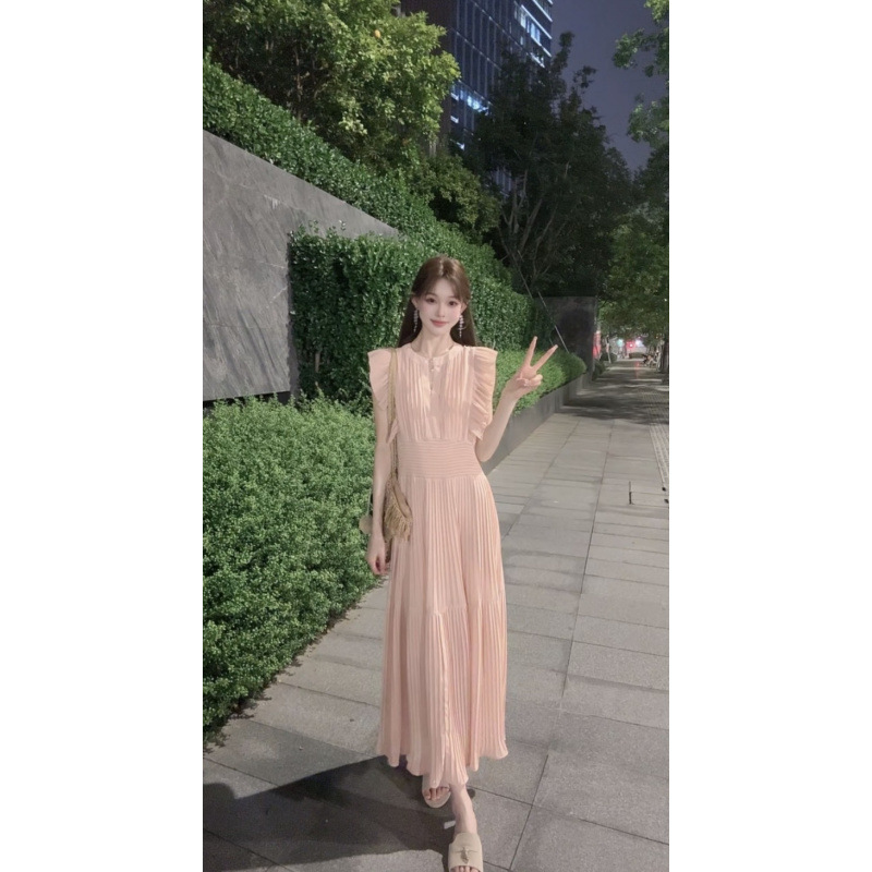 女性の2025新しい夏のハイエンドロングスカートニッチ痩身フレンチファッションドレス|undefined