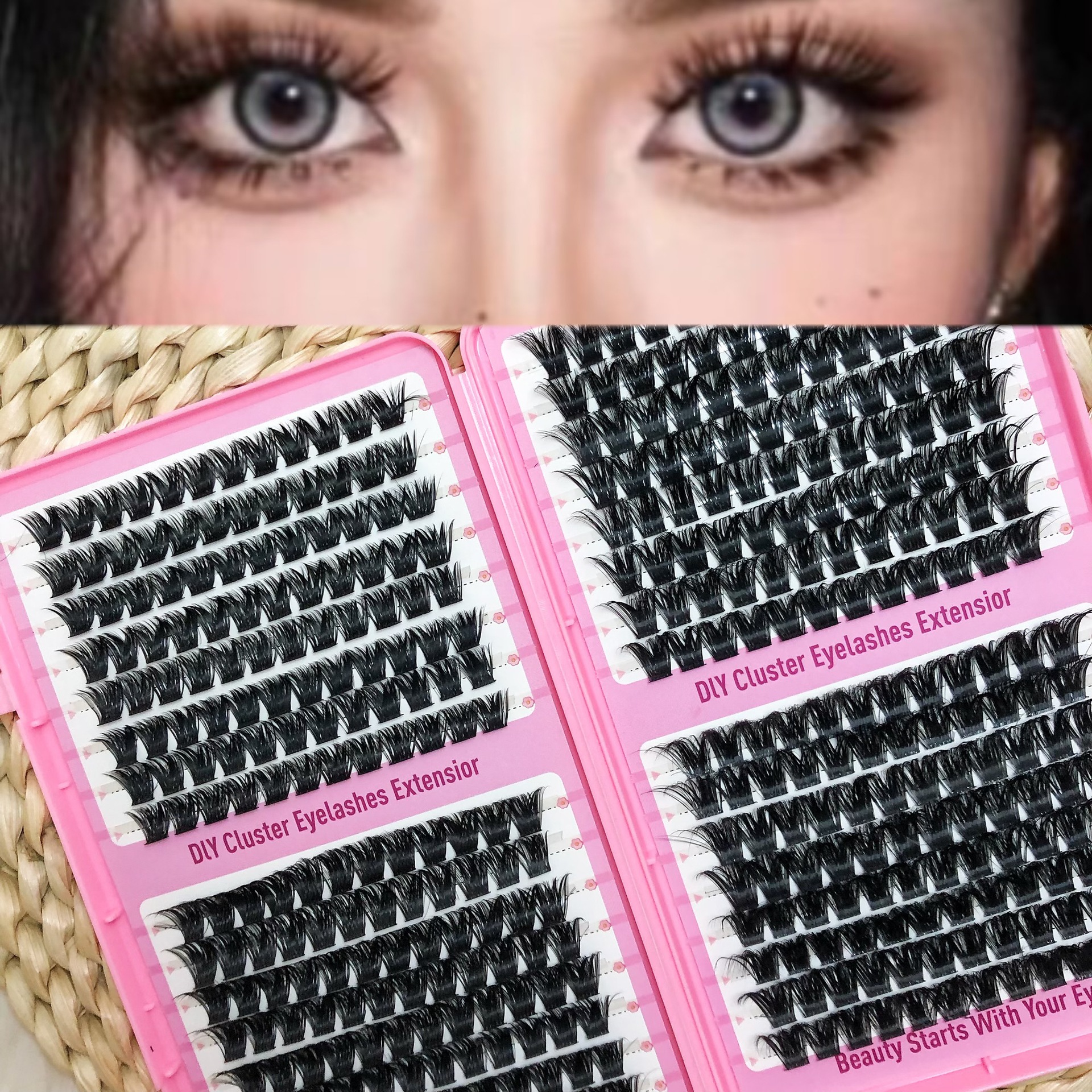 Transfronterizas pestañas falsas 30 - 100D comercio exterior caja de pestañas gruesas con pinzas de pegamento conjunto de pestañas falsas