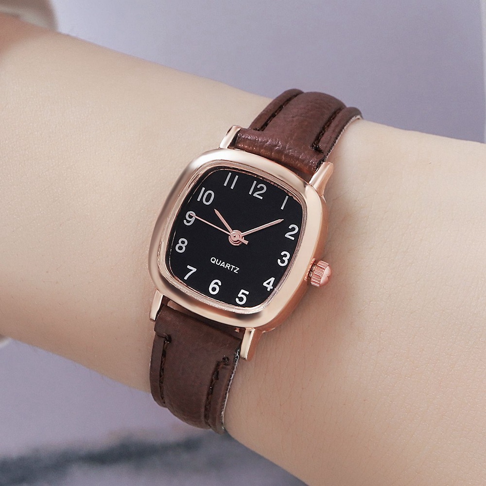 Pinduoduo alloy belt quartz square small dial fashionable women's minimalist digital time watch_voghion.com