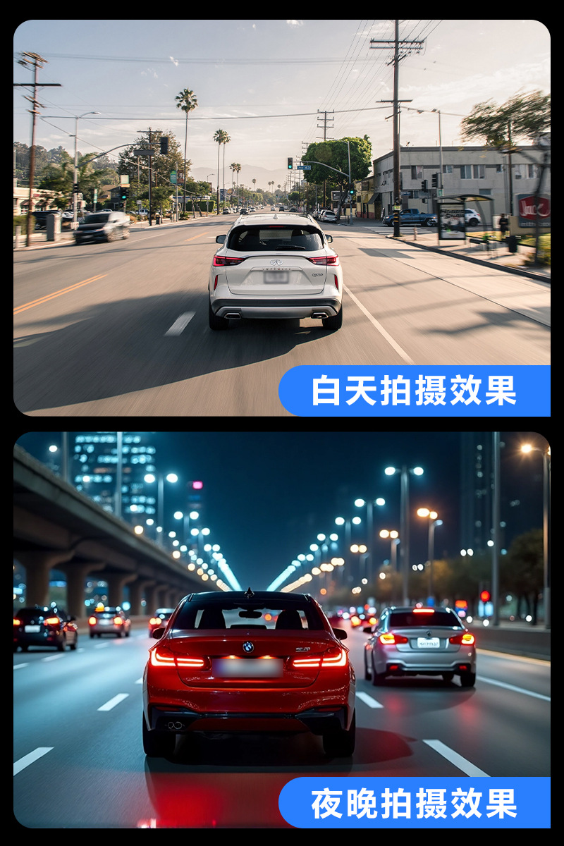 Dash Cam Front Inside Triple Recording Backup Camera
