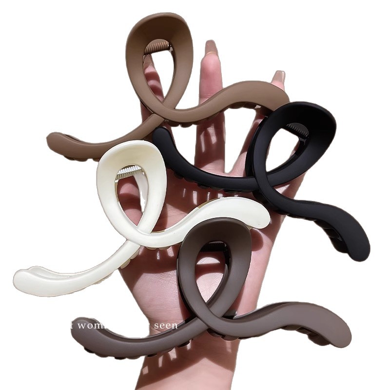 Pinzas para el cabello coreanas exquisitas y de alta gama para mujer, versátiles para peinados recogidos en la parte posterior de la cabeza, pinzas de tiburón, tamaño extragrande para cabello grueso, pinzas de garra, horquillas.