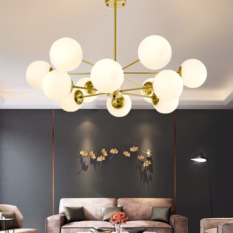 Nordic Magic Bean Led Living Room Chandelier Modern Minimalist Home Trendy Molecular Light for Living Room, Dining Room, and Bedroom