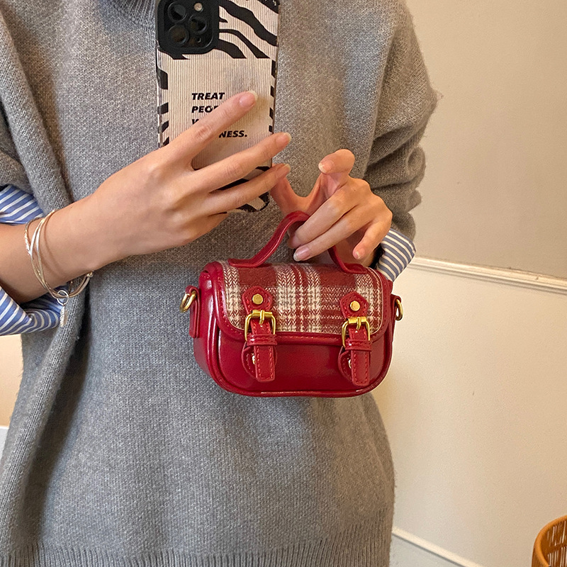 Bolsa de hombro retrógrada de tween para niñas, nuevo estilo británico bolso para niños, estilo casual simple bolso de bebé