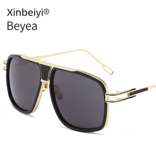 Euro-American Trend Sunglasses 6615, Fashionable Retro Metal Frame Glasses, Crocodile Frame Sunglasses for Round Faces, Trendy Men