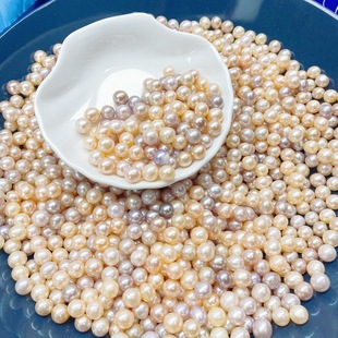 Natural Freshwater Pearls Loose Beads Round with Holes and Without Holes DIY Weighing Necklace Bracelet for Buddha Manza Real Pearls Loose Weighing