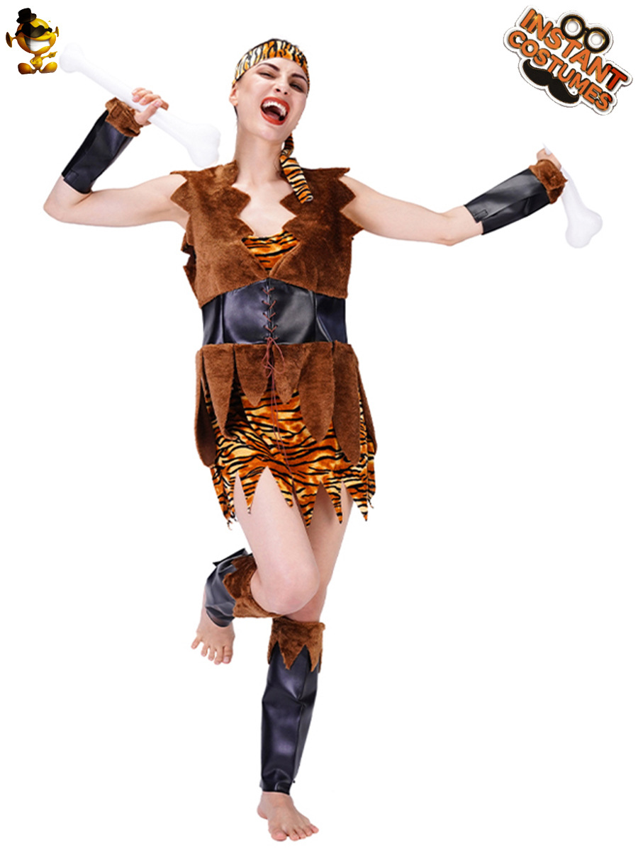 Cavernícola cos traje hombre primitivo salvaje desgaste del partido etapa juego de rol leopardo ropa