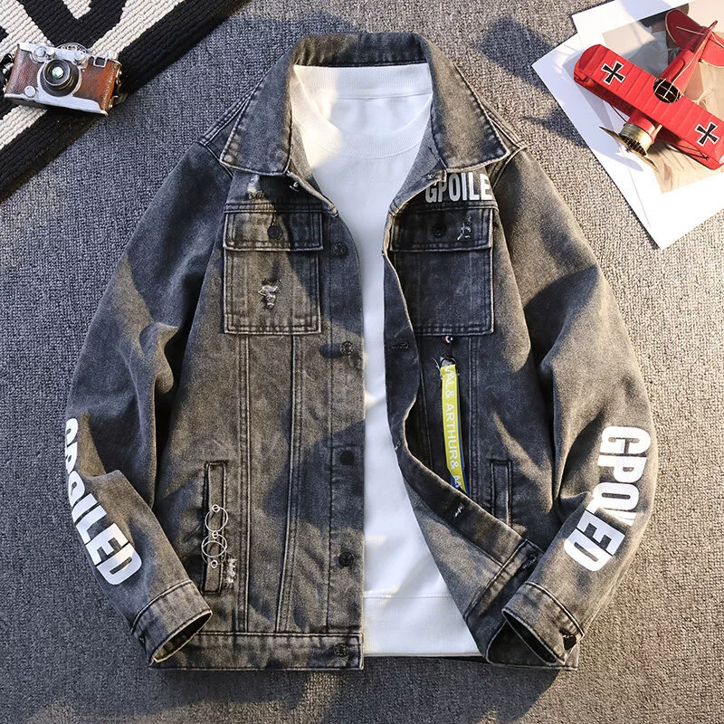 Джинсовка в гонконгском стиле для студентов и молодежи, весна-осень 2025, модная мужская корейская версия — весна 0108