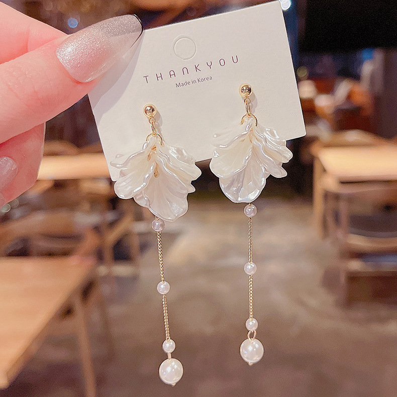 Tassel Design Fashion Star Heart Shape Bow Knot Imitation Pearl Alloy Rhinestone Tassel Women's Earrings 1 Pair