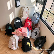 潮牌字母双肩包大容量学生书包男运动旅行背包女电脑包户外休闲包