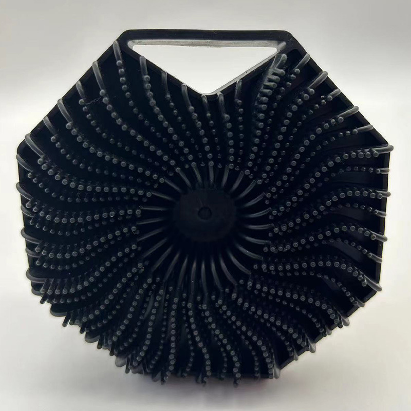 Cepillo de baño de silicona cepillo de baño de doble cara cepillo de baño de silicona artefacto casero cepillo de baño de mango largo frota espalda cepillo de baño de masaje poligonal