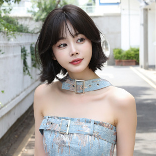 2023 Summer New Fresh Wig Women's Short Curly Hair Natural Comfortable Hair Tail Out Full Top Full Head Cover Sweet