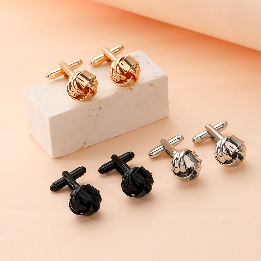 Neue Twist-Manschettenknöpfe, modische und einfache Auswahl an mehrfarbigen Manschettenknöpfen aus Metalllegierungen_voghion.com