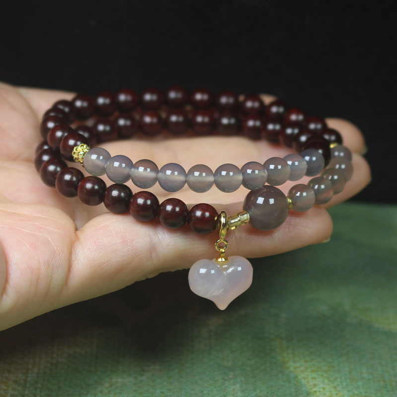Zambia red sandalwood 0.6 agate love beads bracelet women's gray agate text play jewelry rosary beads bracelet Zambia red sandalwood 0.6 agate love beads bracelet women's gray agate text play jewelry rosary beads bracelet