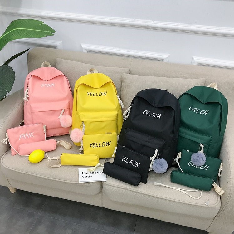 Three-piece backpack new Korean style ba...
