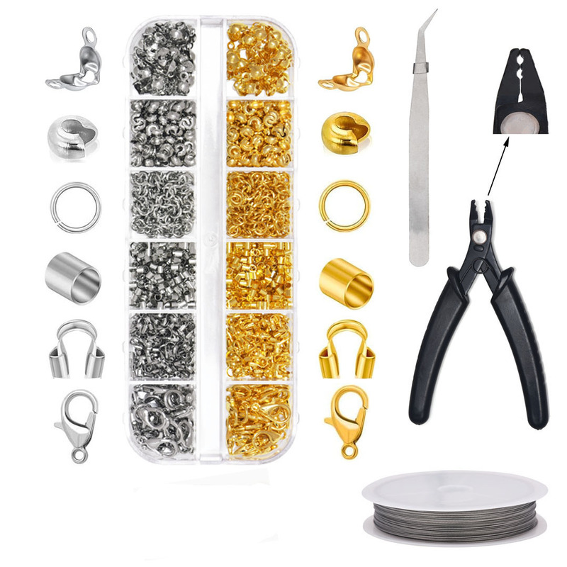 12 1200Pcs crimping beads with crimping pliers wire suit DIY accessories tools cross-border hot sale 12 1200Pcs crimping beads with crimping pliers wire suit DIY accessories tools cross-border hot sale