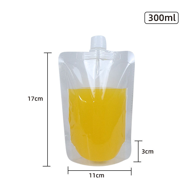 Boquilla de succión de leche de soja bolsa de pie paquete de té con leche bolsa transparente al por mayor bolsa de embalaje de boquilla desechable líquida de medicina china