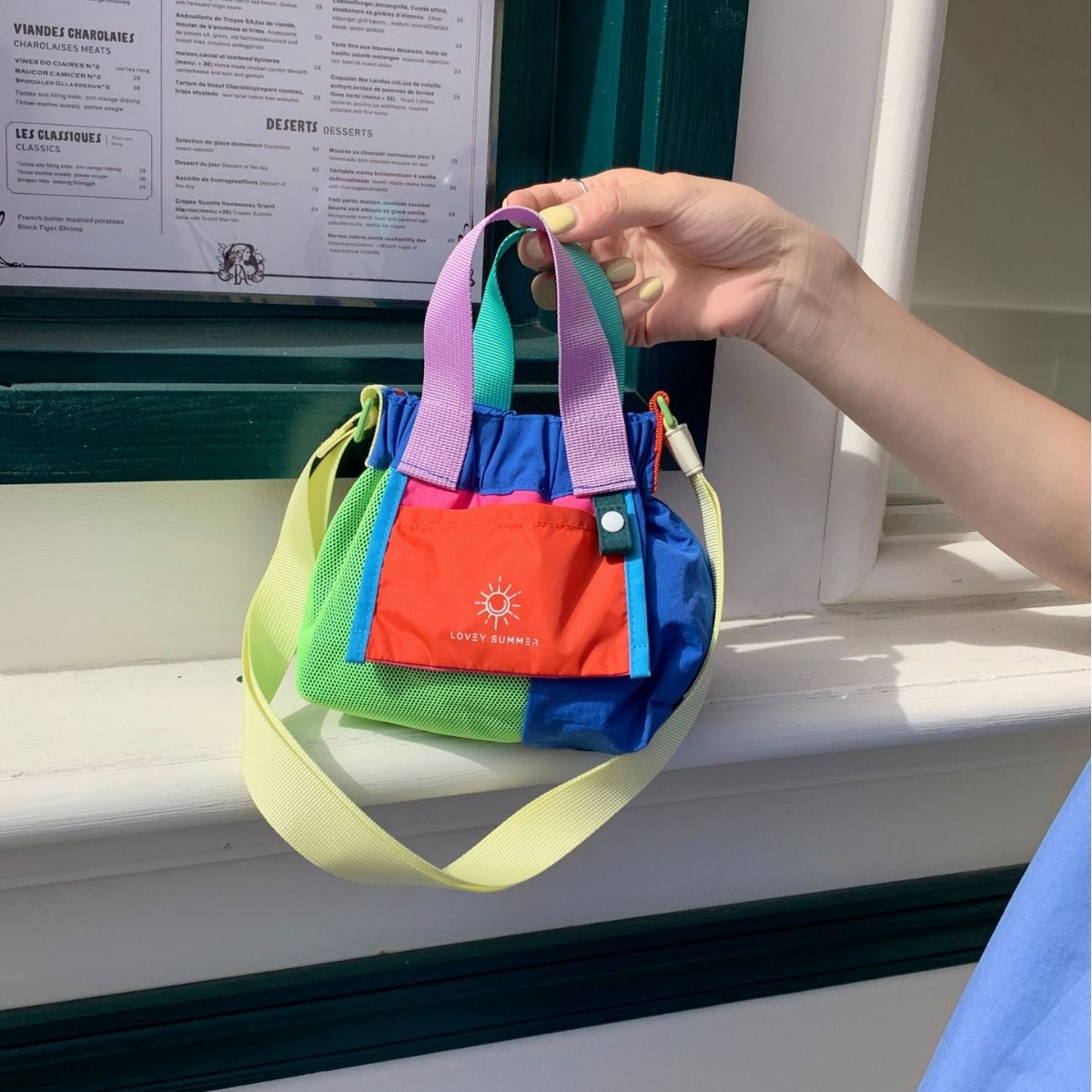 Nowa torebka typu bucket z blokami kolorów i dopaminą, spersonalizowana torba na ramię, torebka, mała torba typu tote dla kobiet_voghion.com