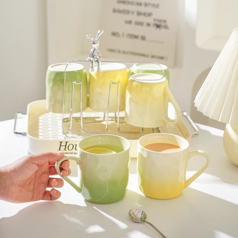 クリームスタイルカップセラミックマグカップイン高価値ドリンクカップホームガールズ新しいコーヒーカップギフト|undefined