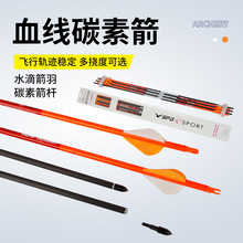 弓箭血线碳素箭支复合反曲弓射箭纯碳箭杆户外竞技弓射击碳纤维箭