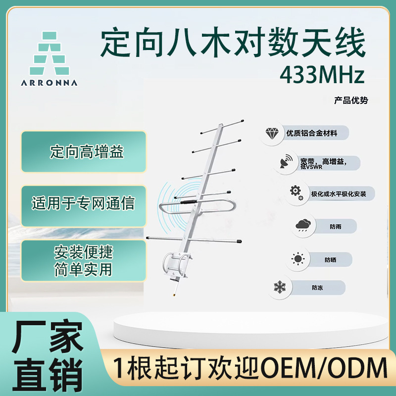 400-440MHZ室外433MHZ高增益3/6/8单元5/7/9DBI小尺寸八木定向天