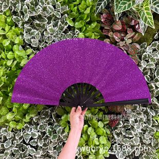 in stock Shiny Fan Bamboo Bone Cloth Surface Kung Fu Fan Bamboo Fracture Fan Large Cloth Fan Leggings Bag