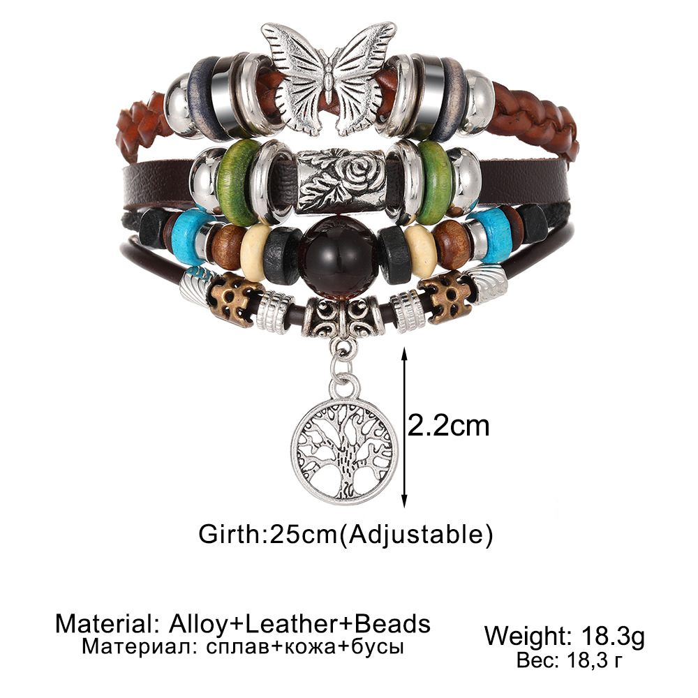 1 Piece Retro Butterfly Alloy Braid Womenu0027S Bracelets