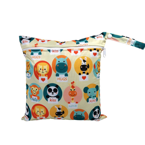 SGS-certified overseas e-commerce new cartoon pattern infant diaper bag washable bag wet bag storage bag