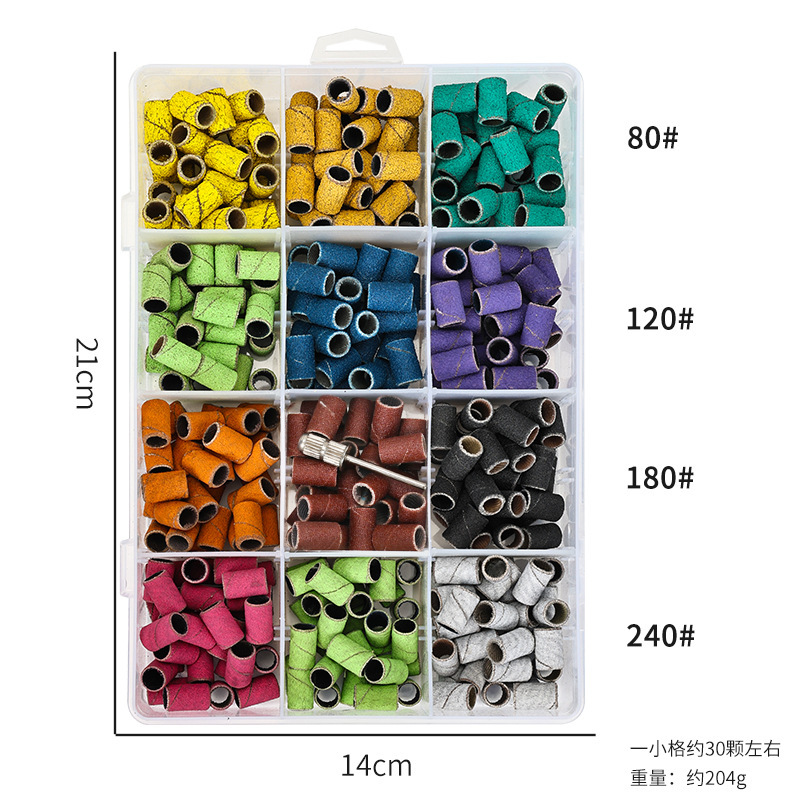 Juego de Anillos de Pulido para Uñas, con Eje para Máquina de Pulir, Anillos de Pulido Coloridos con Grano de Diamante