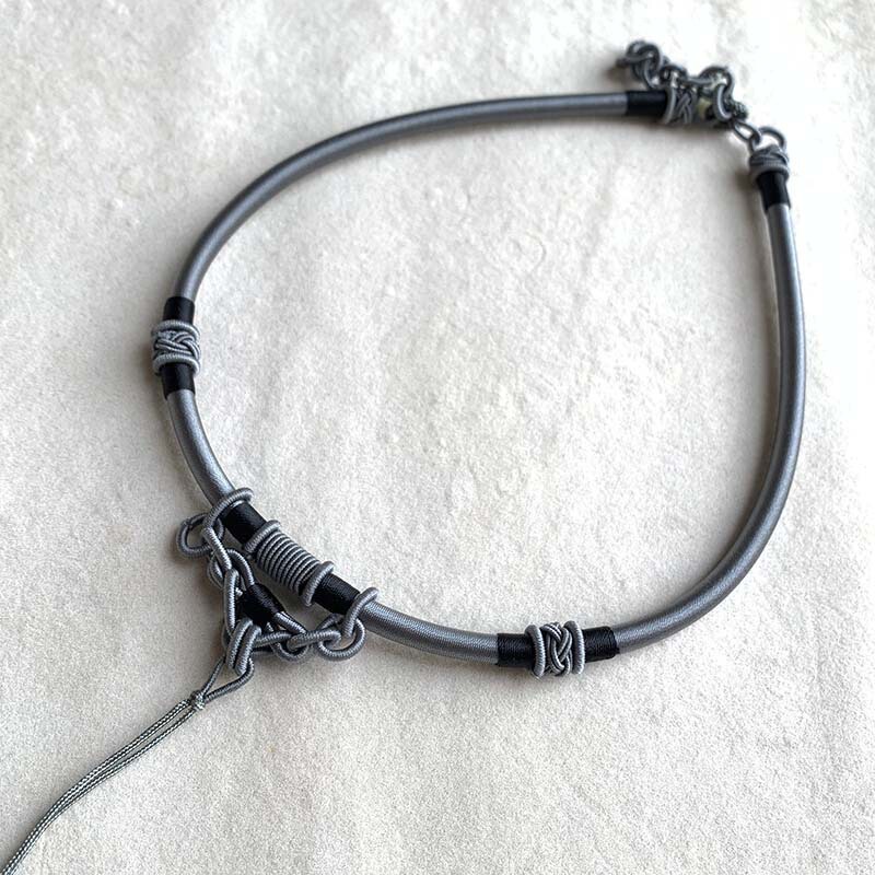 翡翠ロープ手編みロープ黒ロープ首輪翡翠ペンダントストラップネックレスロープ結び翡翠ペンダントストラップペンダントストラップ男性と女性用|undefined