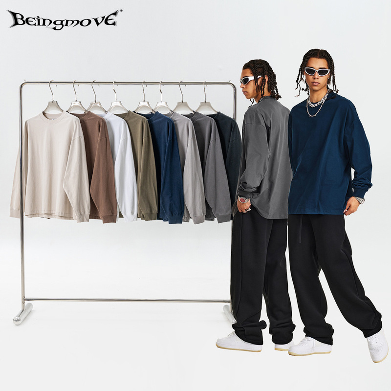 2025 Autumn American-Style Loose Casual Solona 5A Functional Long-Sleeve T-Shirt Sports Top Base Shirt for Men Trendy