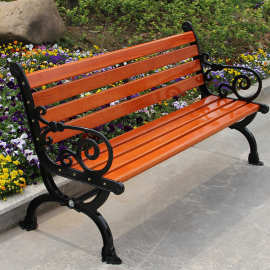 公园椅子户外长椅庭院园林休闲广场椅实木靠背椅铸铁铝防腐木长凳
